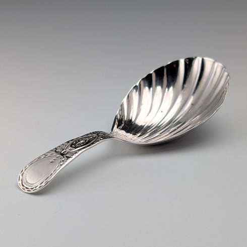 1800 British antique Georgian sterling silver tea caddy spoon